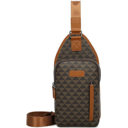 FASHION WORLD's Faux Leather Monogram Sling Backpack