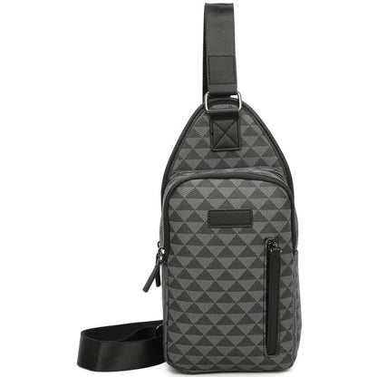 FASHION WORLD's Faux Leather Monogram Sling Backpack