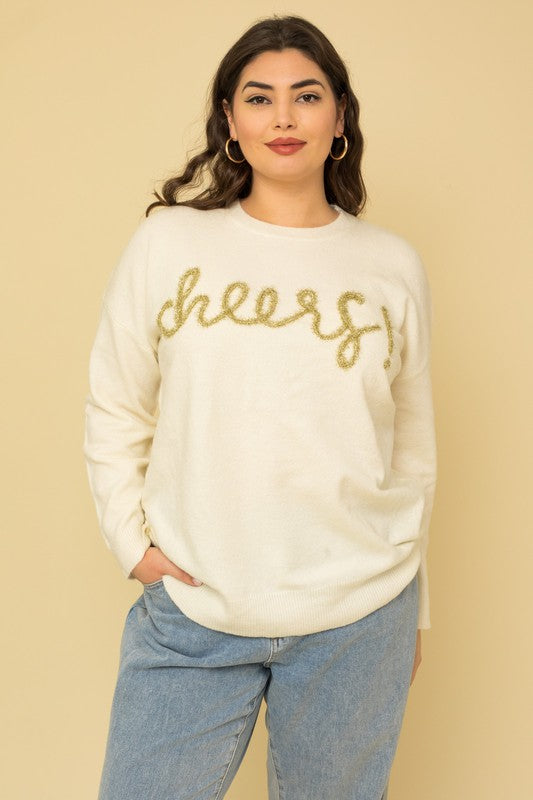 GILLI Plus Size Cheers Pullover Sweater