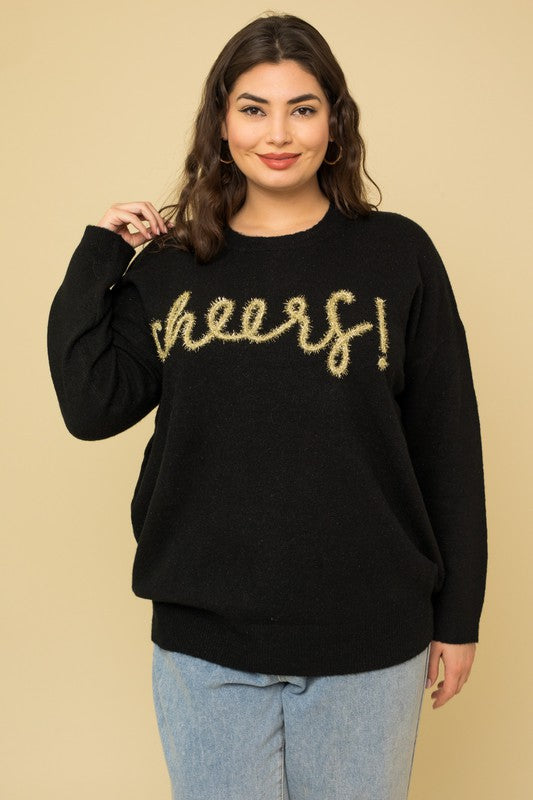 GILLI Plus Size Cheers Pullover Sweater