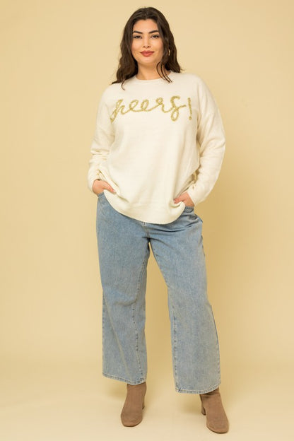 GILLI Plus Size Cheers Pullover Sweater