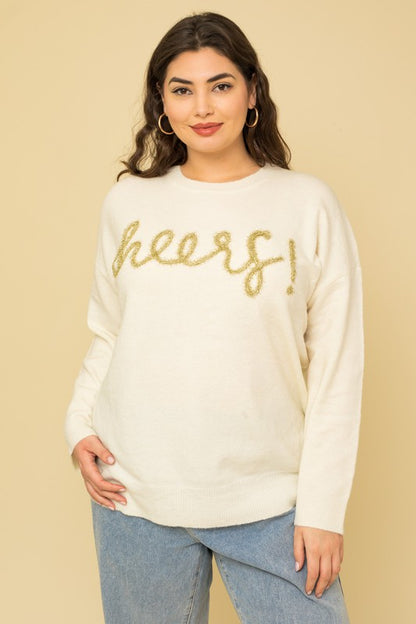 GILLI Plus Size Cheers Pullover Sweater