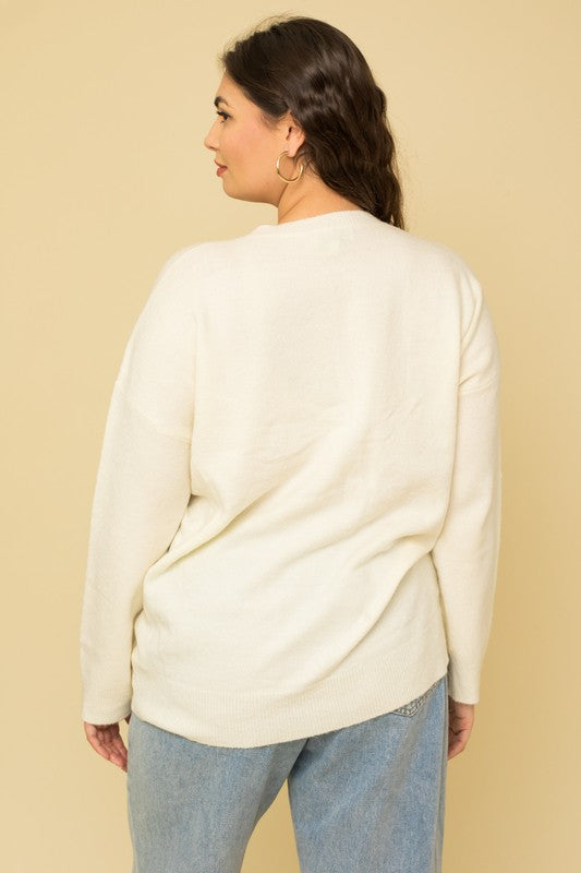 GILLI Plus Size Cheers Pullover Sweater