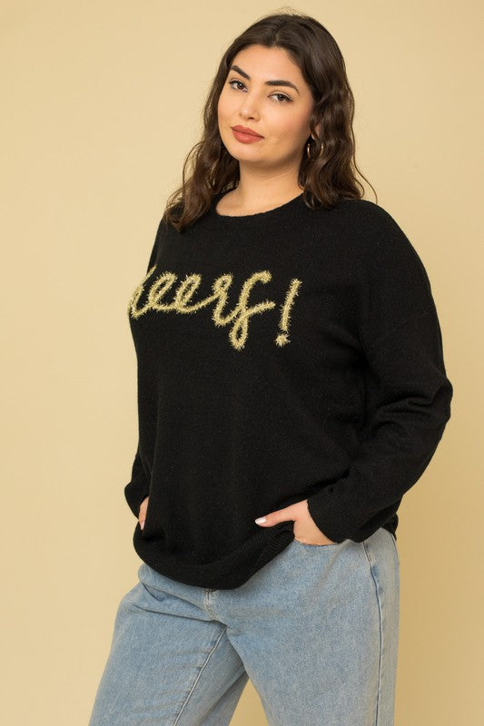 GILLI Plus Size Cheers Pullover Sweater