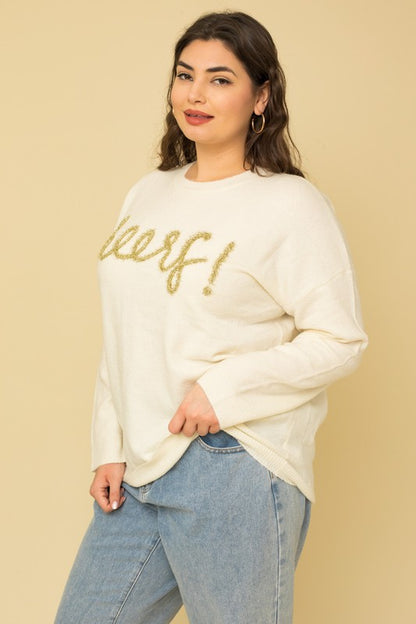 GILLI Plus Size Cheers Pullover Sweater