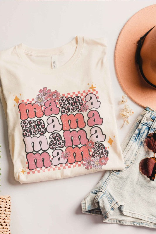 A. BLUSH. Co. Leopard Printed "MAMA" Graphic Tee