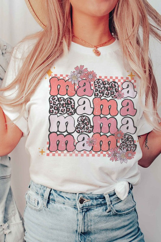 A. BLUSH. Co. Leopard Printed "MAMA" Graphic Tee