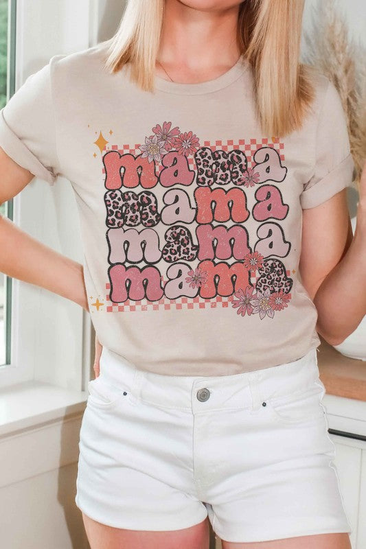 A. BLUSH. Co. Leopard Printed "MAMA" Graphic Tee