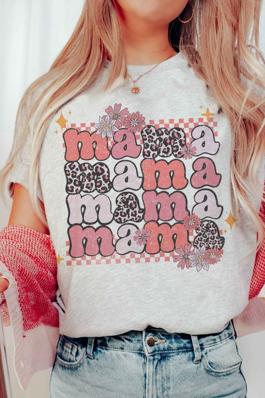 A. BLUSH. Co. Leopard Printed "MAMA" Graphic Tee