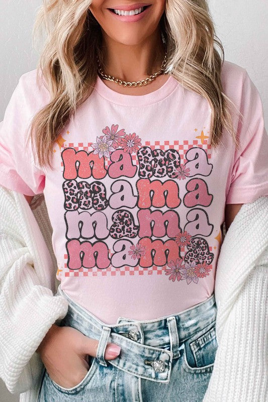 A. BLUSH. Co. Leopard Printed "MAMA" Graphic Tee