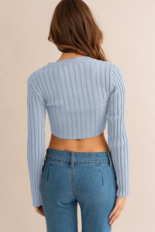 LE LIS Asymmetrical Hem Sweater Top