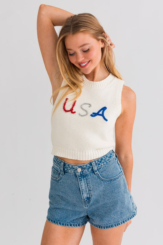 LE LIS USA Knit Tank Top