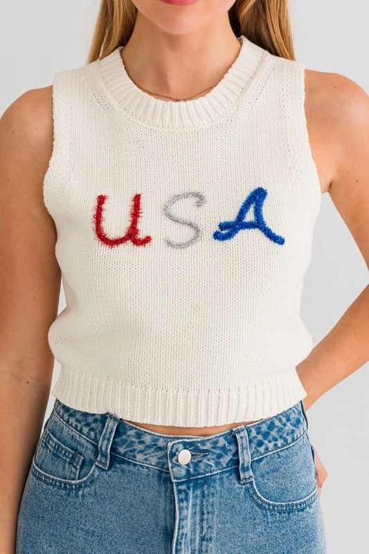 LE LIS USA Knit Tank Top