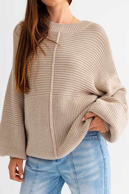 LE LIS Ribbed Knitted Sweater