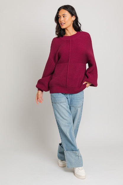 LE LIS Ribbed Knitted Sweater