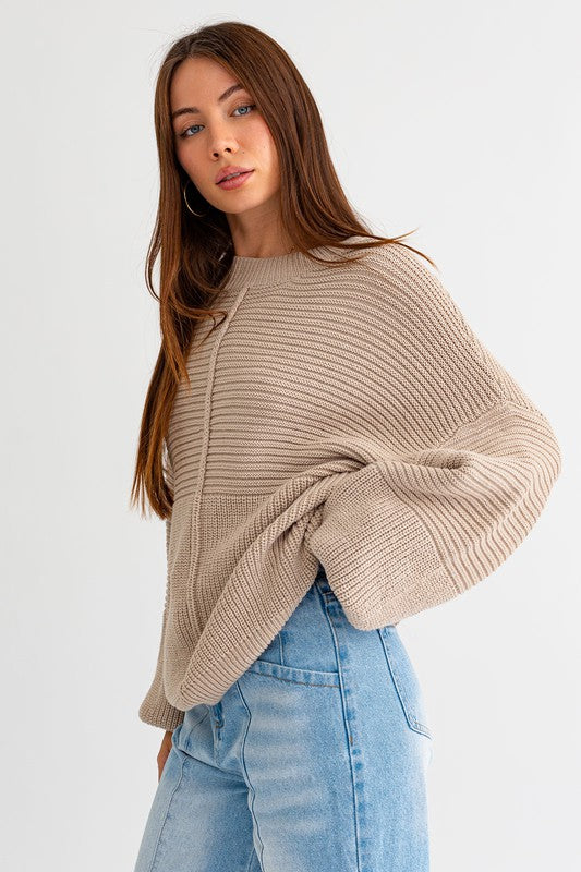 LE LIS Ribbed Knitted Sweater