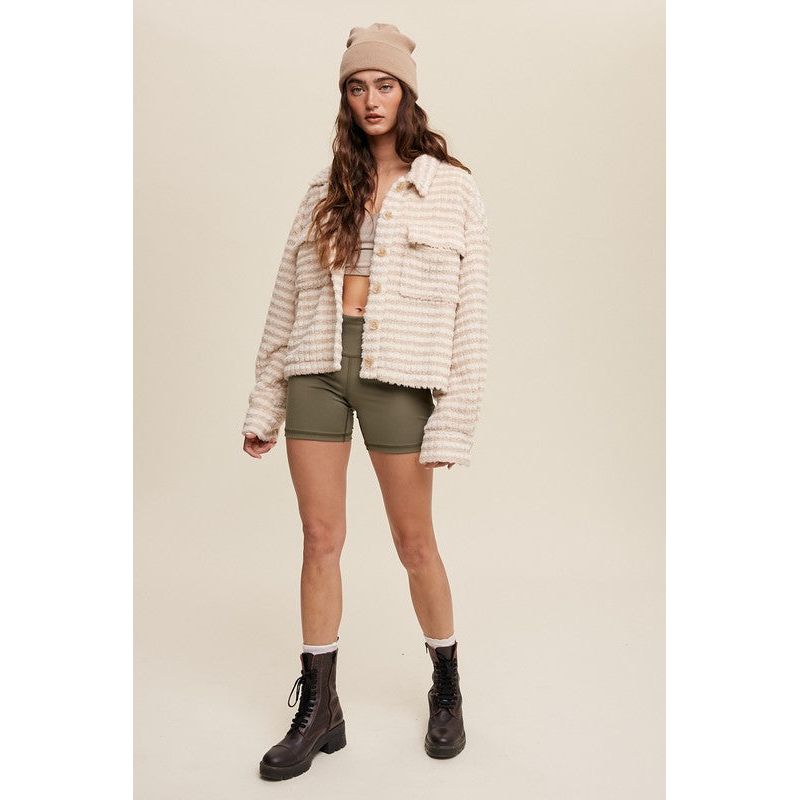 LISTICLE Plaid Fleece Shacket