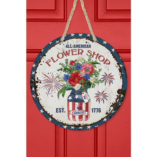 CALI's Patriotic All American Flower Shop Door Hanger