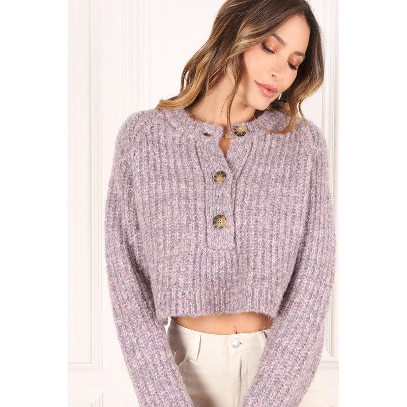 LILOU Melange multicolor sweater top