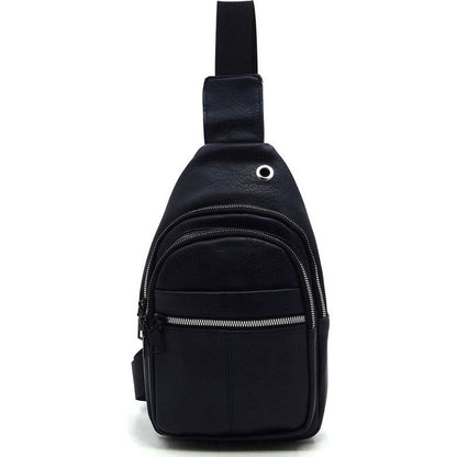 FASHION WORLD Vegan Leather Sling Backpack