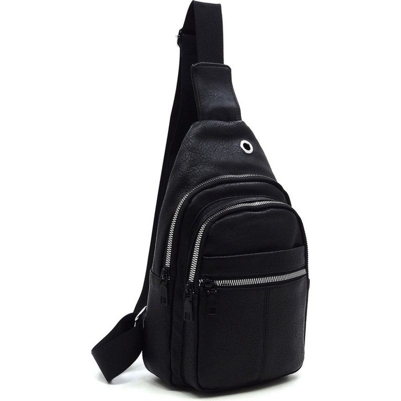 FASHION WORLD Vegan Leather Sling Backpack