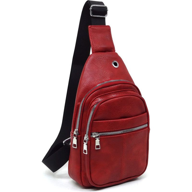 FASHION WORLD Vegan Leather Sling Backpack