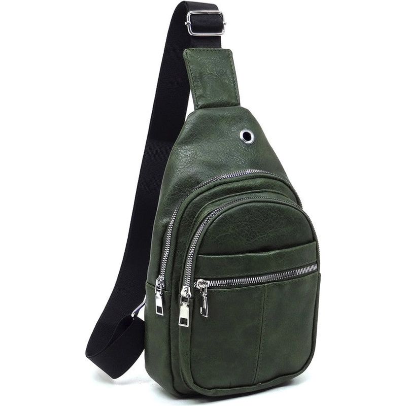 FASHION WORLD Vegan Leather Sling Backpack