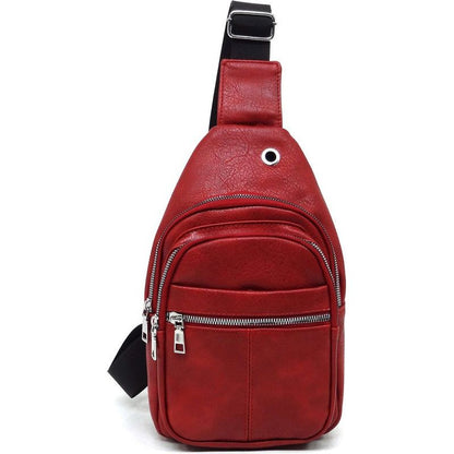 FASHION WORLD Vegan Leather Sling Backpack