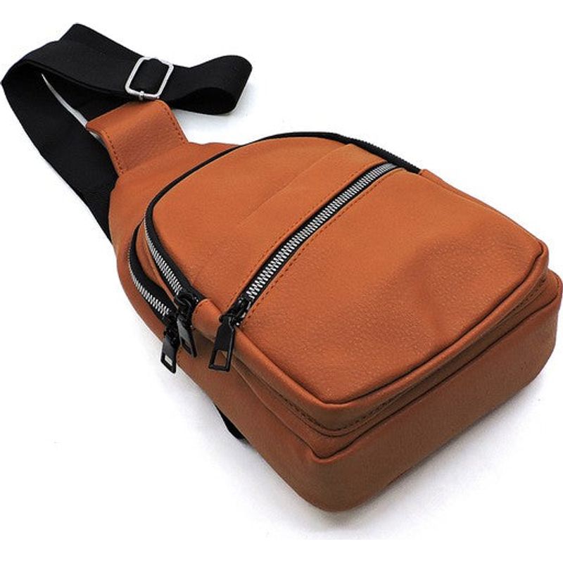 FASHION WORLD Vegan Leather Sling Backpack