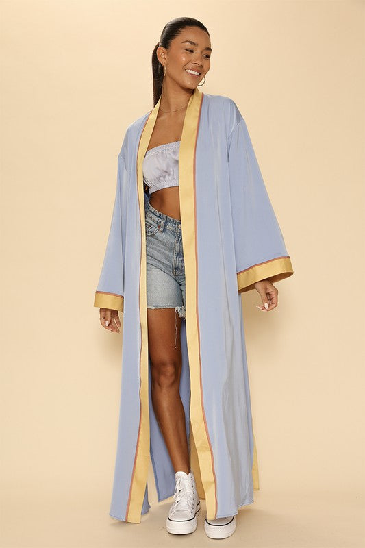 MISS SPARKLING Textured Satin Sunburst Kimono