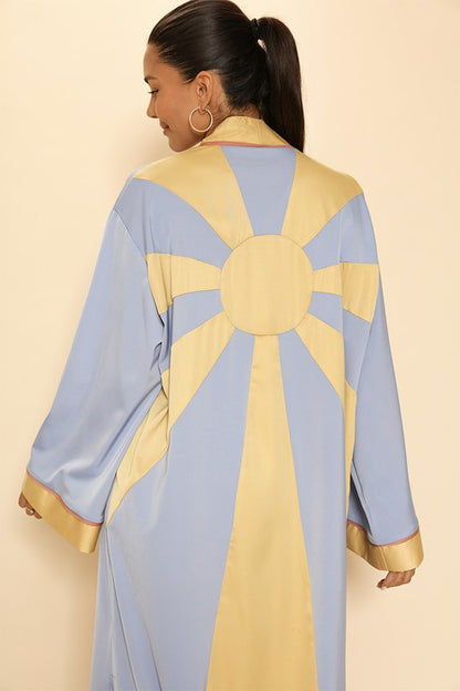 MISS SPARKLING Textured Satin Sunburst Kimono