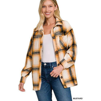 ZENANA Oversized Yarn Dyed Plaid Shacket