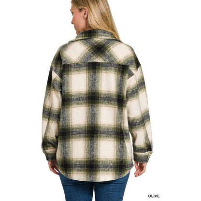 ZENANA Oversized Yarn Dyed Plaid Shacket