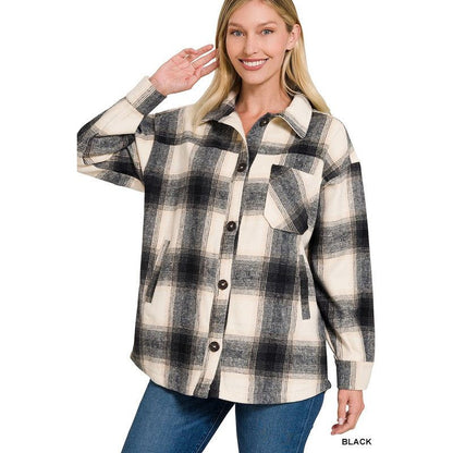 ZENANA Oversized Yarn Dyed Plaid Shacket