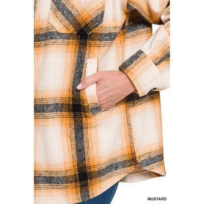 ZENANA Oversized Yarn Dyed Plaid Shacket