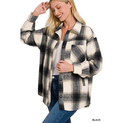 ZENANA Oversized Yarn Dyed Plaid Shacket