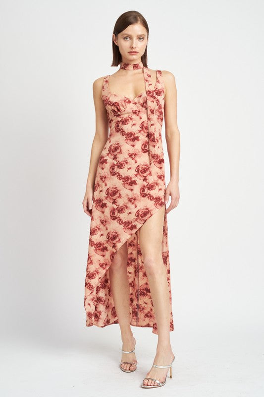 EMORY PARK Floral Asymmetrical High-Low Cocktail Dress