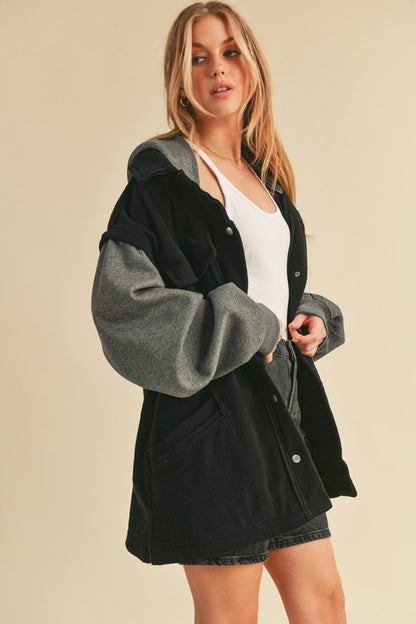 AEMI & Co. Hooded Irene Jacket with Snap Button