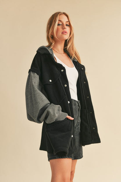 AEMI & Co. Hooded Irene Jacket with Snap Button