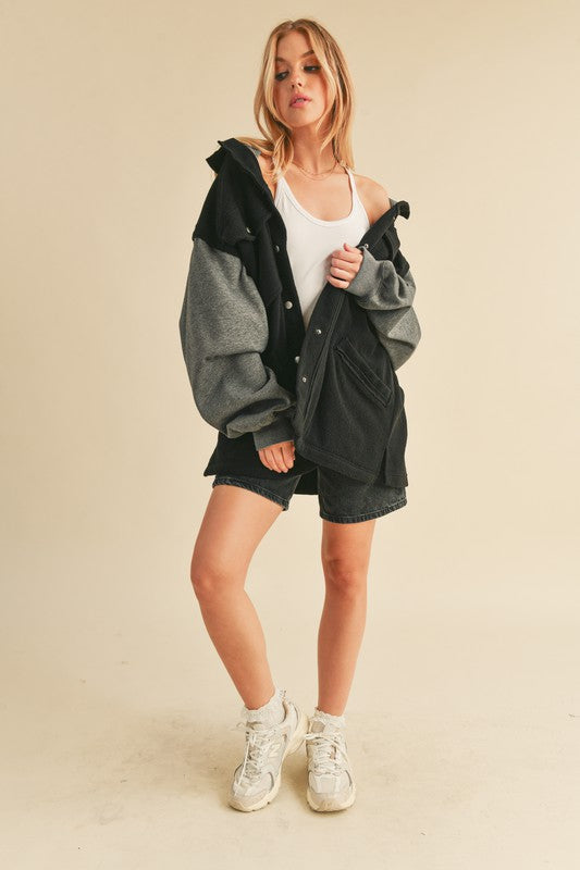 AEMI & Co. Hooded Irene Jacket with Snap Button