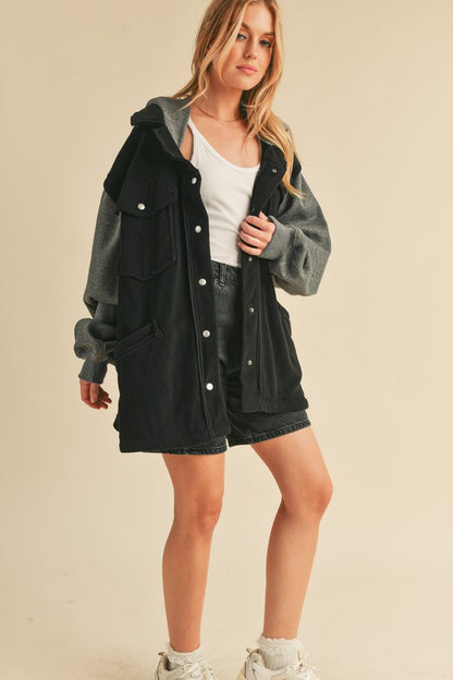 AEMI & Co. Hooded Irene Jacket with Snap Button