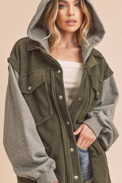 AEMI & Co. Hooded Irene Jacket with Snap Button