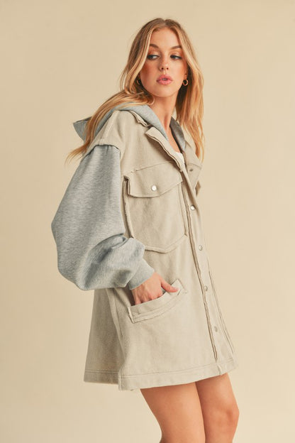 AEMI & Co. Hooded Irene Jacket with Snap Button