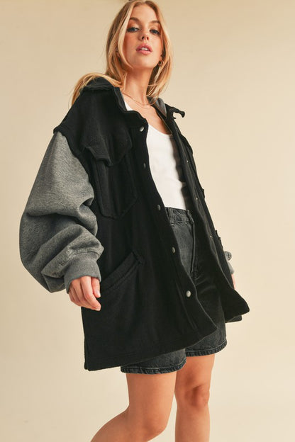 AEMI & Co. Hooded Irene Jacket with Snap Button