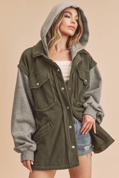 AEMI & Co. Hooded Irene Jacket with Snap Button