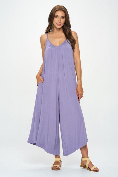 RENEE C. Lavendar Modal Spandex Soft Knit Jumpsuit