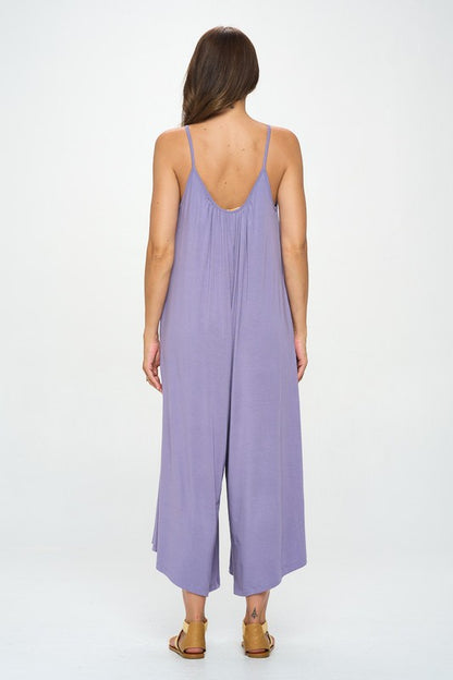 RENEE C. Lavendar Modal Spandex Soft Knit Jumpsuit