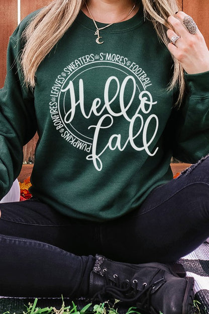 CALI "Hello Side Fall" Graphic Sweatshirt