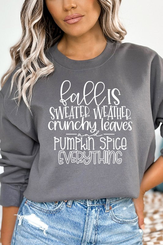 CALI "Fall is Crunch Leaves" Graphic Sweatshirt