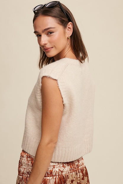 LISTICLE Soft Touch Cropped Knit Vest